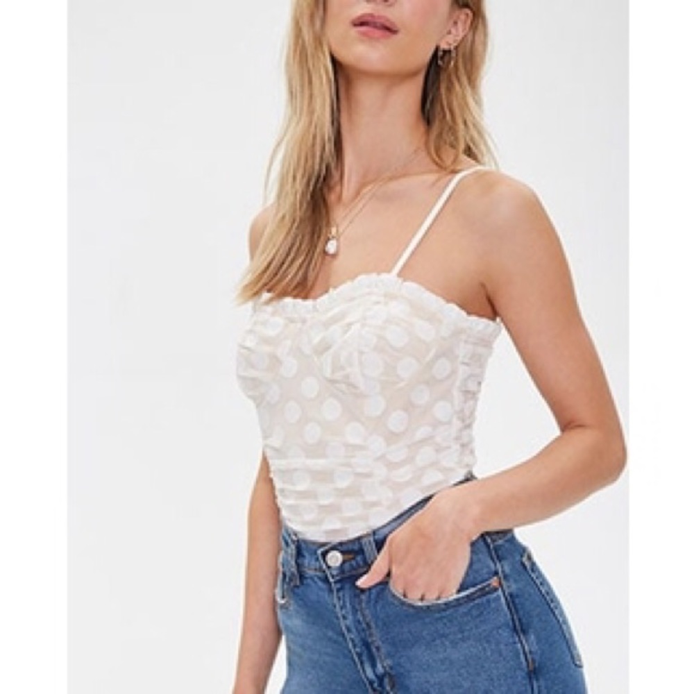 LECHE Mesh Ruched Corset Bodysuit
